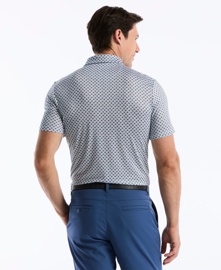 Retro Geometric Print Polo (Black Iris) 