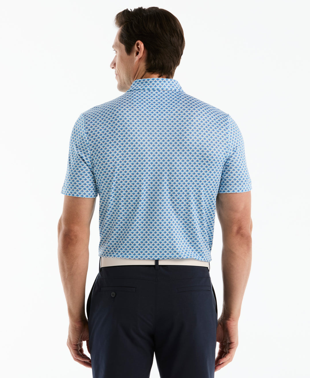 Retro Geometric Print Golf Polo-Golf Polos-Original Penguin