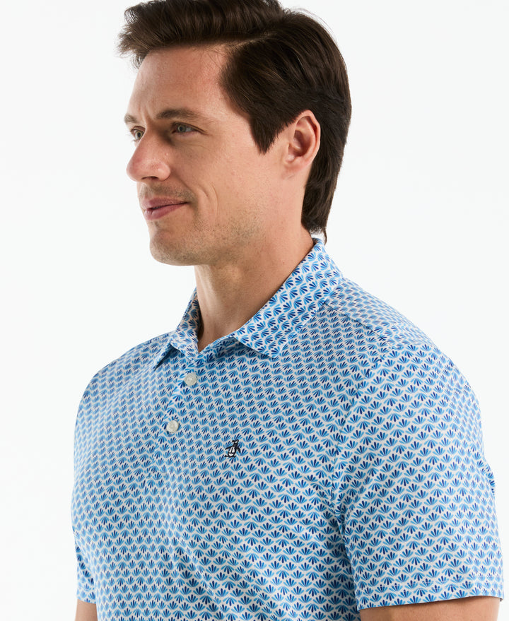 Retro Geometric Print Golf Polo-Golf Polos-Original Penguin