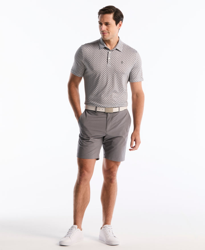 Retro Geometric Print Polo (Caviar) 