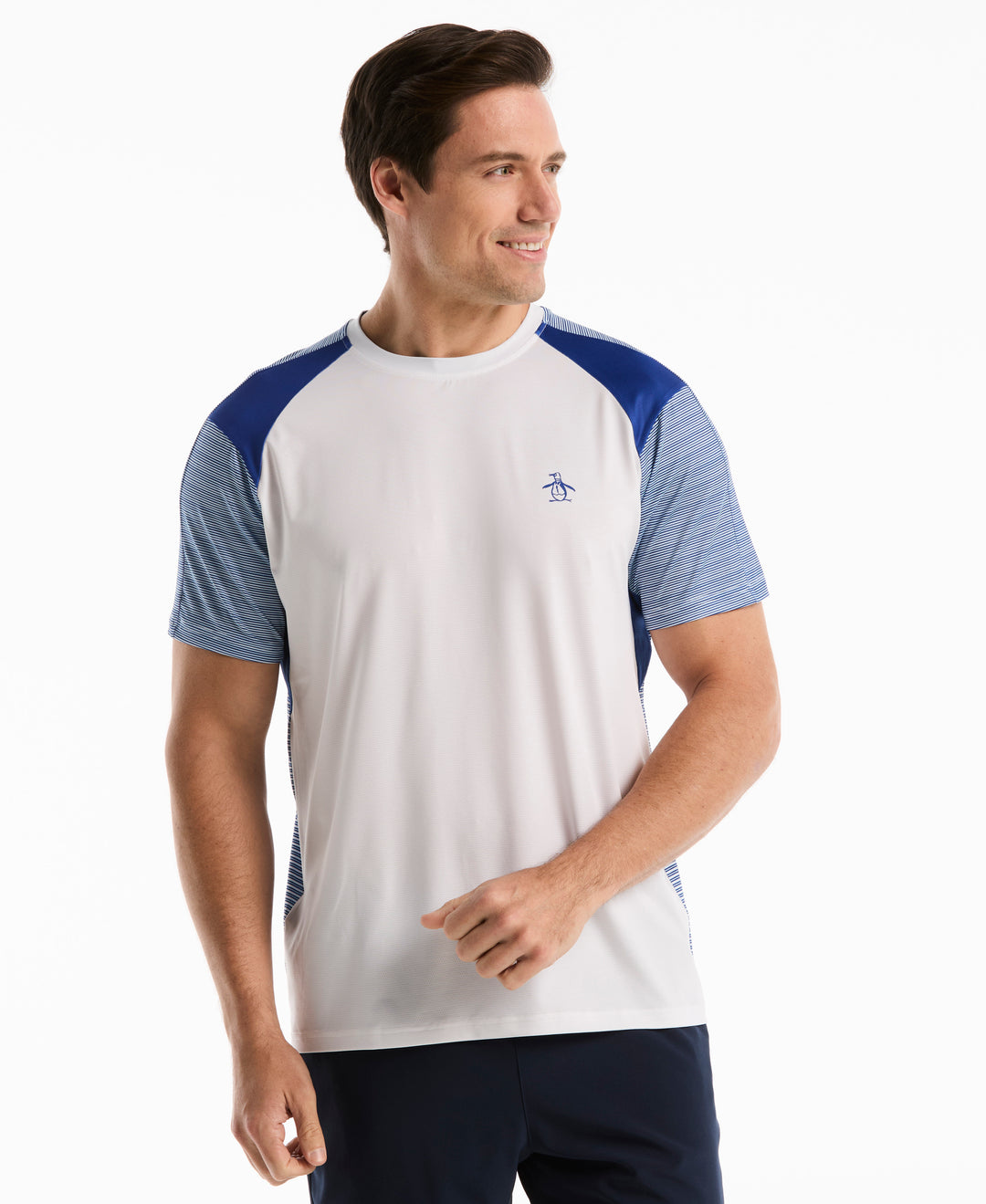 Tennis Retro Tech Block Crew Shirt (Bright White) 