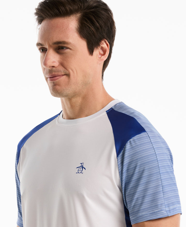 Tennis Retro Tech Block Crew Shirt (Bright White) 
