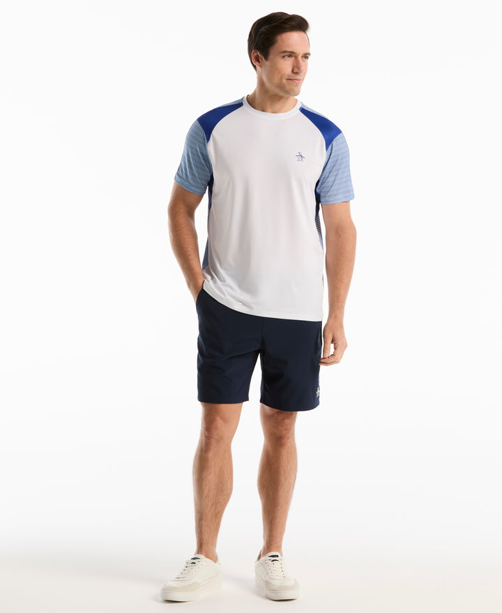 Tennis Retro Tech Block Crew Shirt (Bright White) 