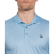 Retro Wave Print Golf Polo (Tanager Turquoise) 