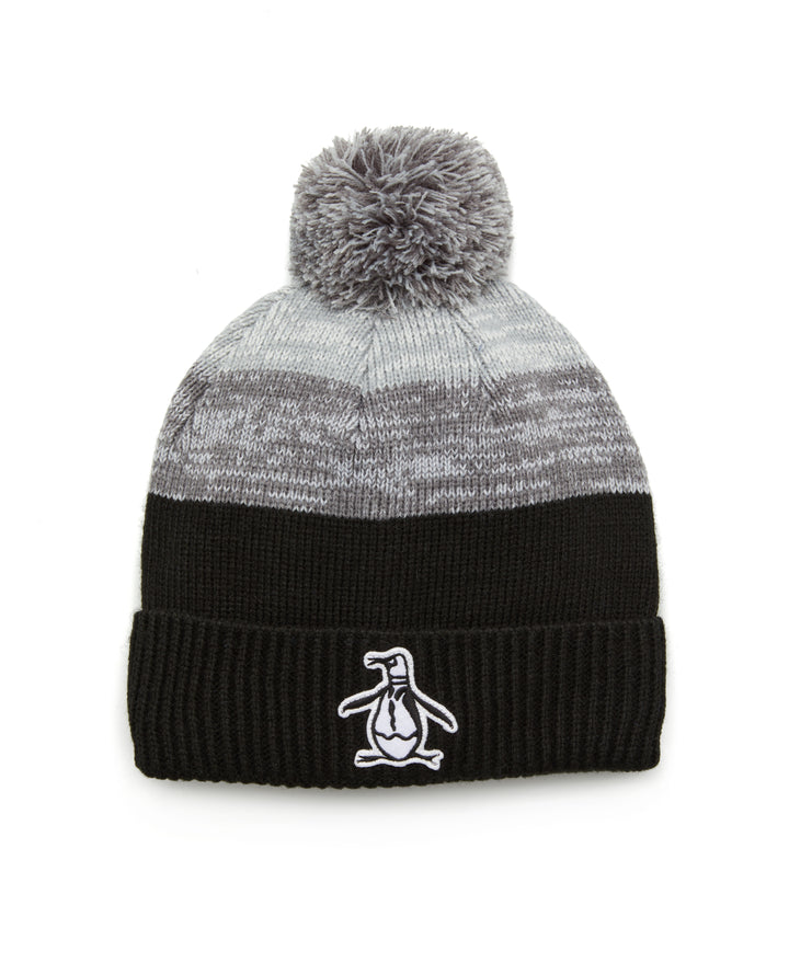 Rib Cuff Pom Golf Beanie (Caviar) 