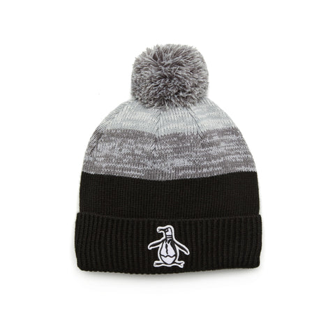 Rib Cuff Pom Golf Beanie (Caviar) 