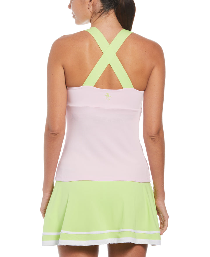 Ribbed Criss Cross Tennis Tank Top (Gelato Pink) 