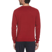 Ribbed Cuff Crew Neck Sweater (Biking Red) 