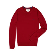 Ribbed Cuff Crew Neck Sweater (Biking Red) 