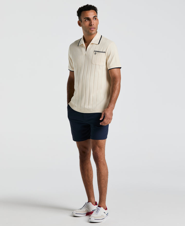 Cotton Open Collar Polo Shirt (Birch) 