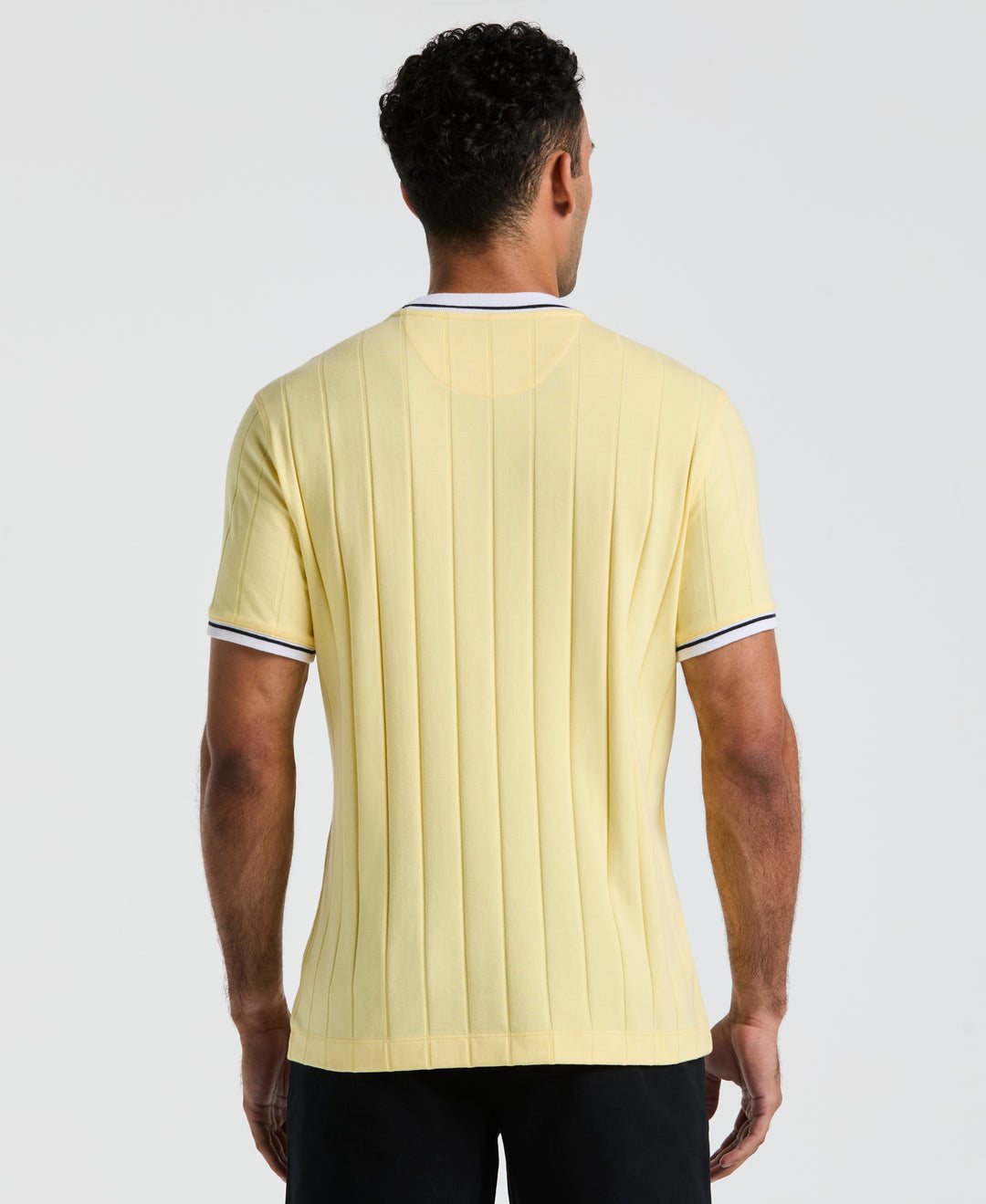 Cotton Ribbed Collar Tee (Popcorn) 