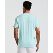 Cotton Ribbed Tipped Collar Tee  (Spa Retreat) 