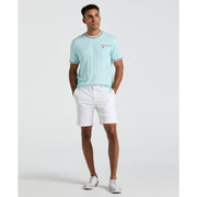 Cotton Ribbed Tipped Collar Tee  (Spa Retreat) 