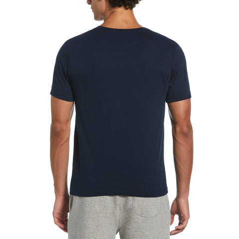 Ringer T-Shirt With Graphic Logo (Navy) 
