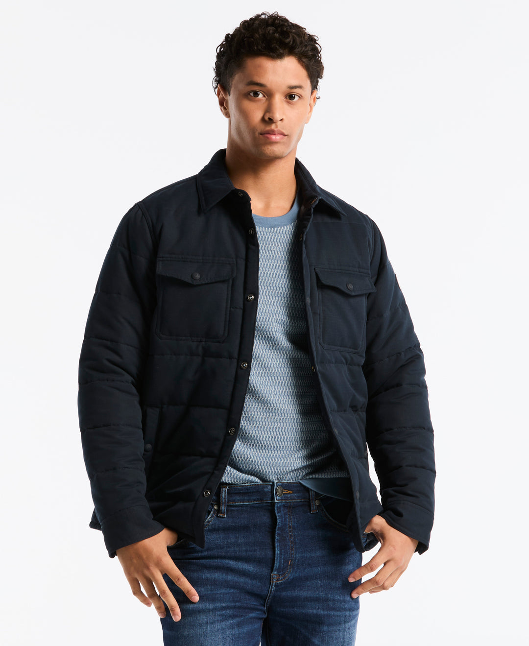 Ripstop Polyfill Quilted Shirt Jacket (Dark Sapphire) 