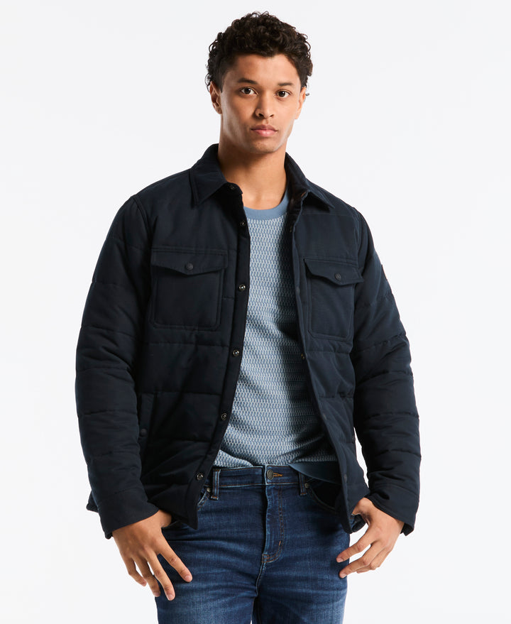 Ripstop Polyfill Quilted Shirt Jacket (Dark Sapphire) 