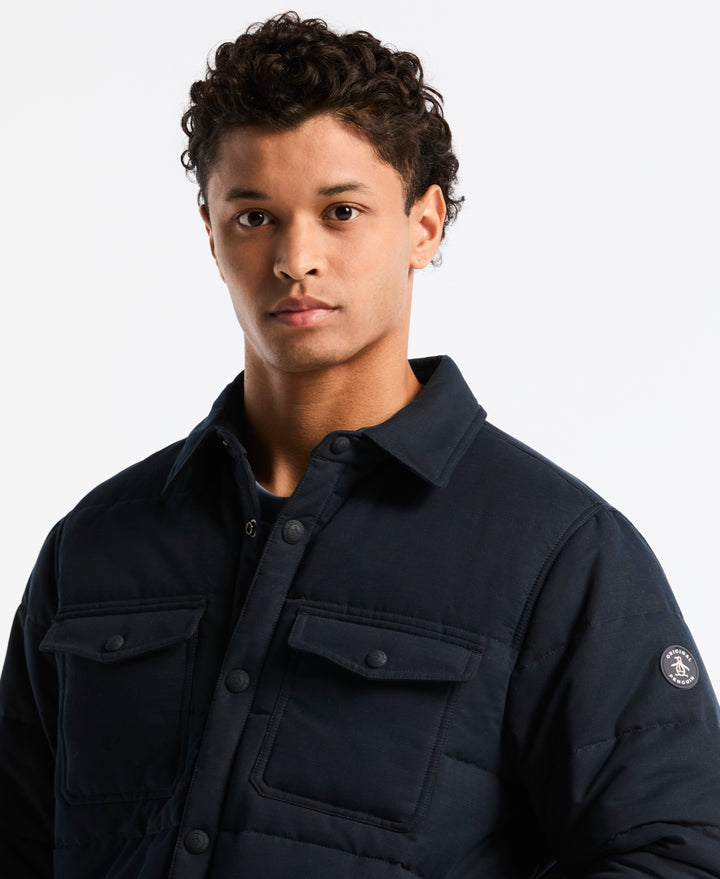 Ripstop Polyfill Quilted Shirt Jacket (Dark Sapphire) 