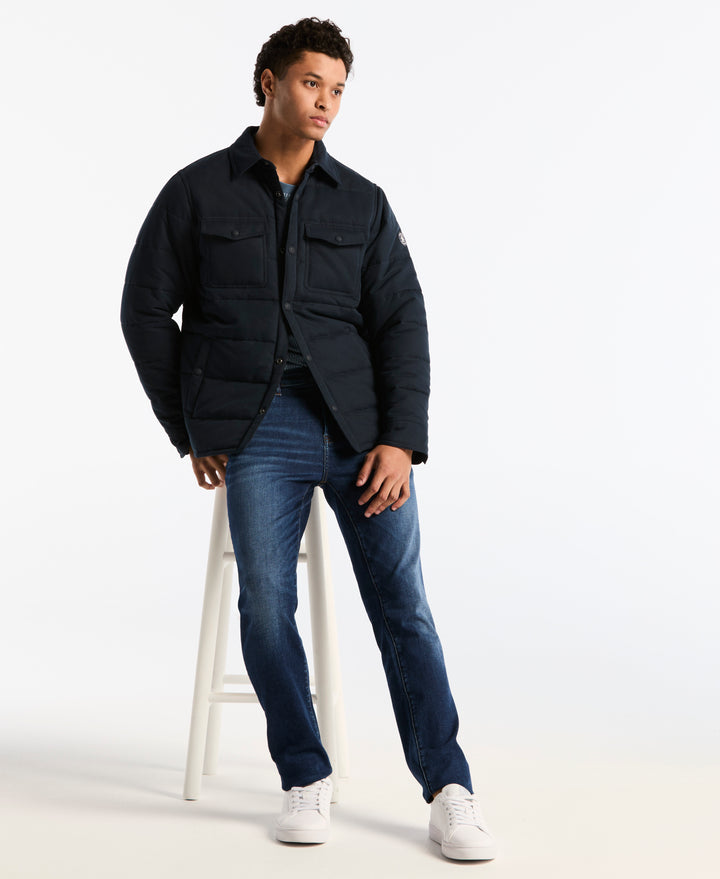 Ripstop Polyfill Quilted Shirt Jacket (Dark Sapphire) 