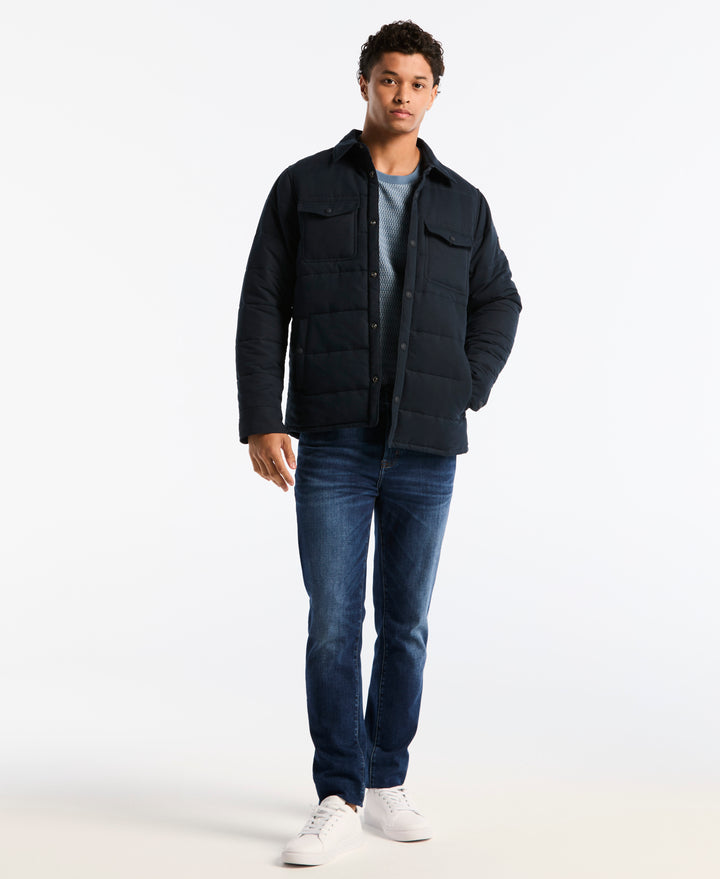 Ripstop Polyfill Quilted Shirt Jacket (Dark Sapphire) 