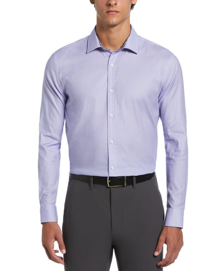 Royal Texture Print Dress Shirt  (Purple) 