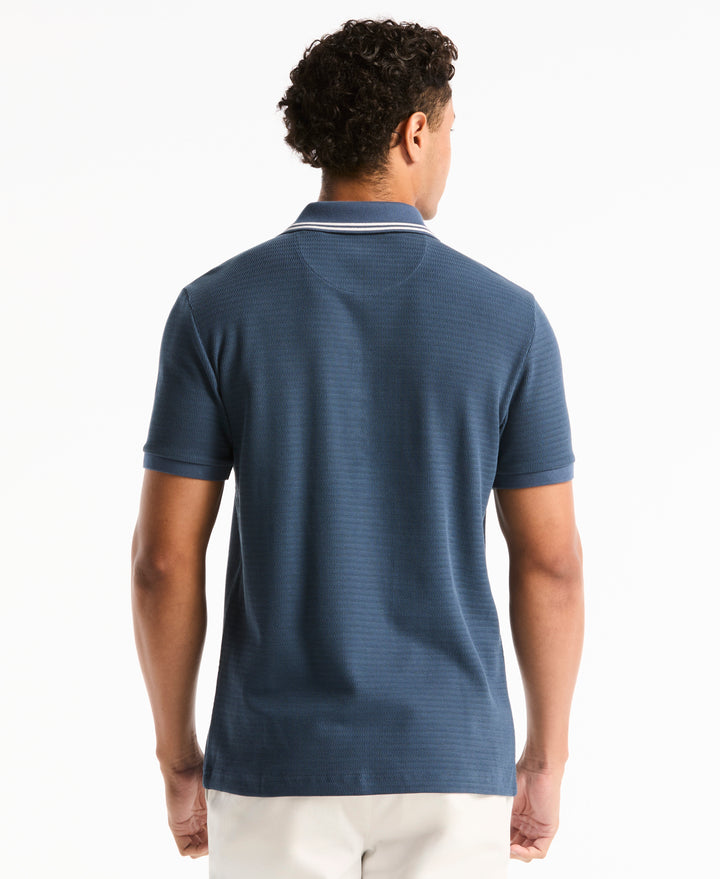 S-Twist Jacquard Tipped Polo (Sargasso Sea) 