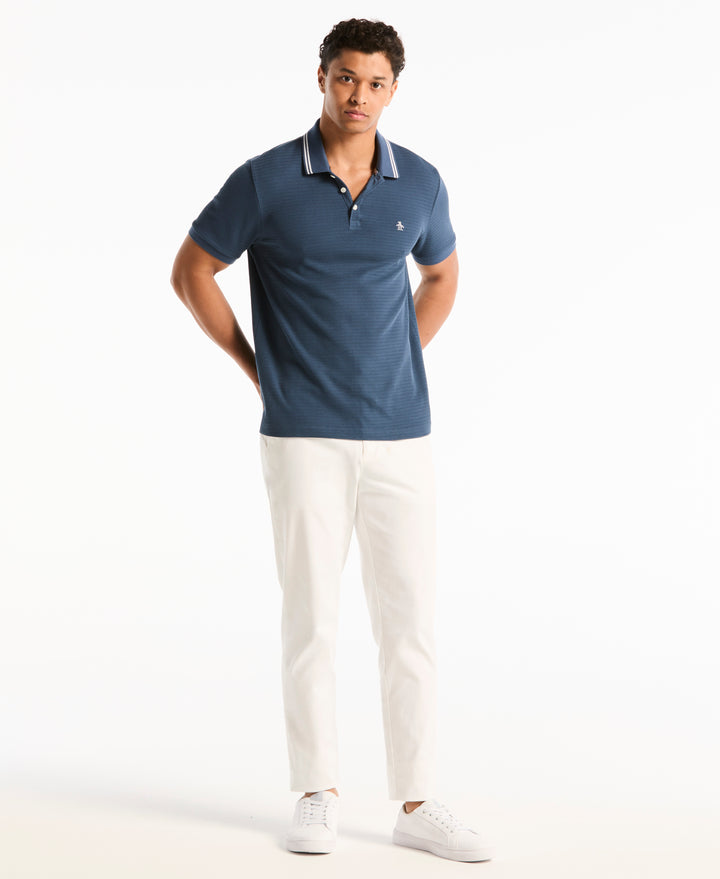 S-Twist Jacquard Tipped Polo (Sargasso Sea) 
