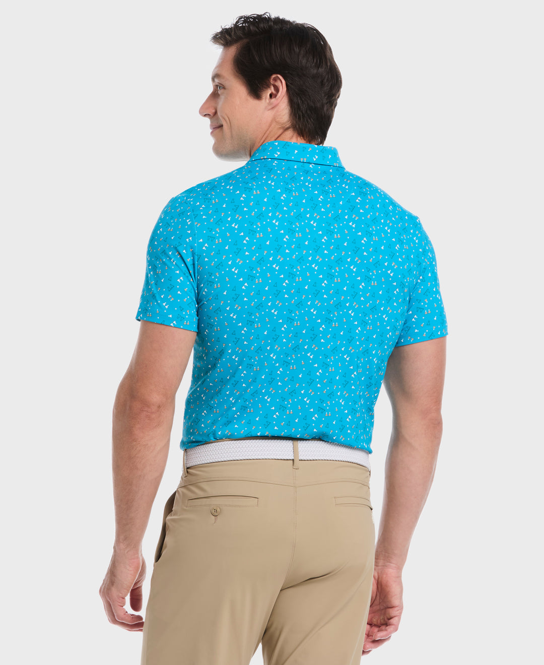 19th Hole Sake-tini Print Golf Polo (Caribbean Sea) 