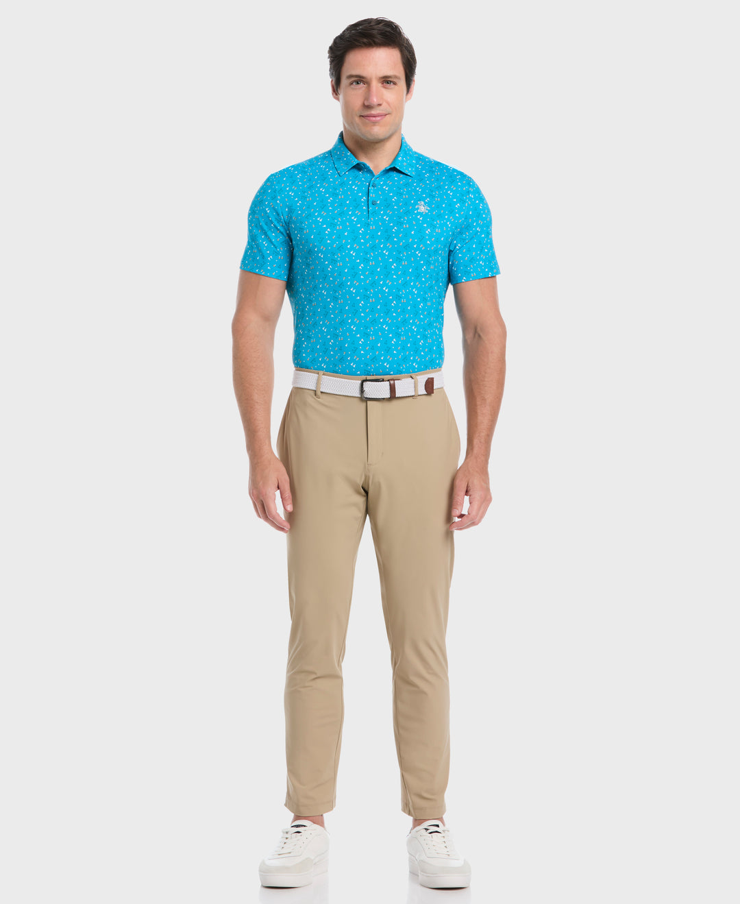 19th Hole Sake-tini Print Golf Polo (Caribbean Sea) 