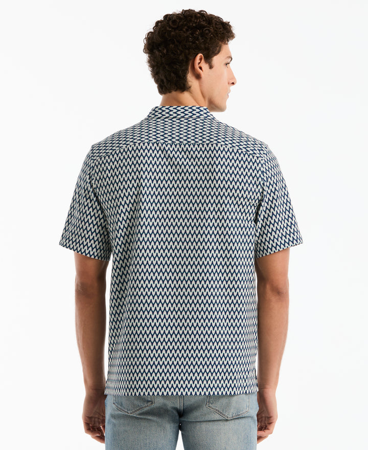 Seersucker All-Over Wavy Camp Shirt (Birch) 