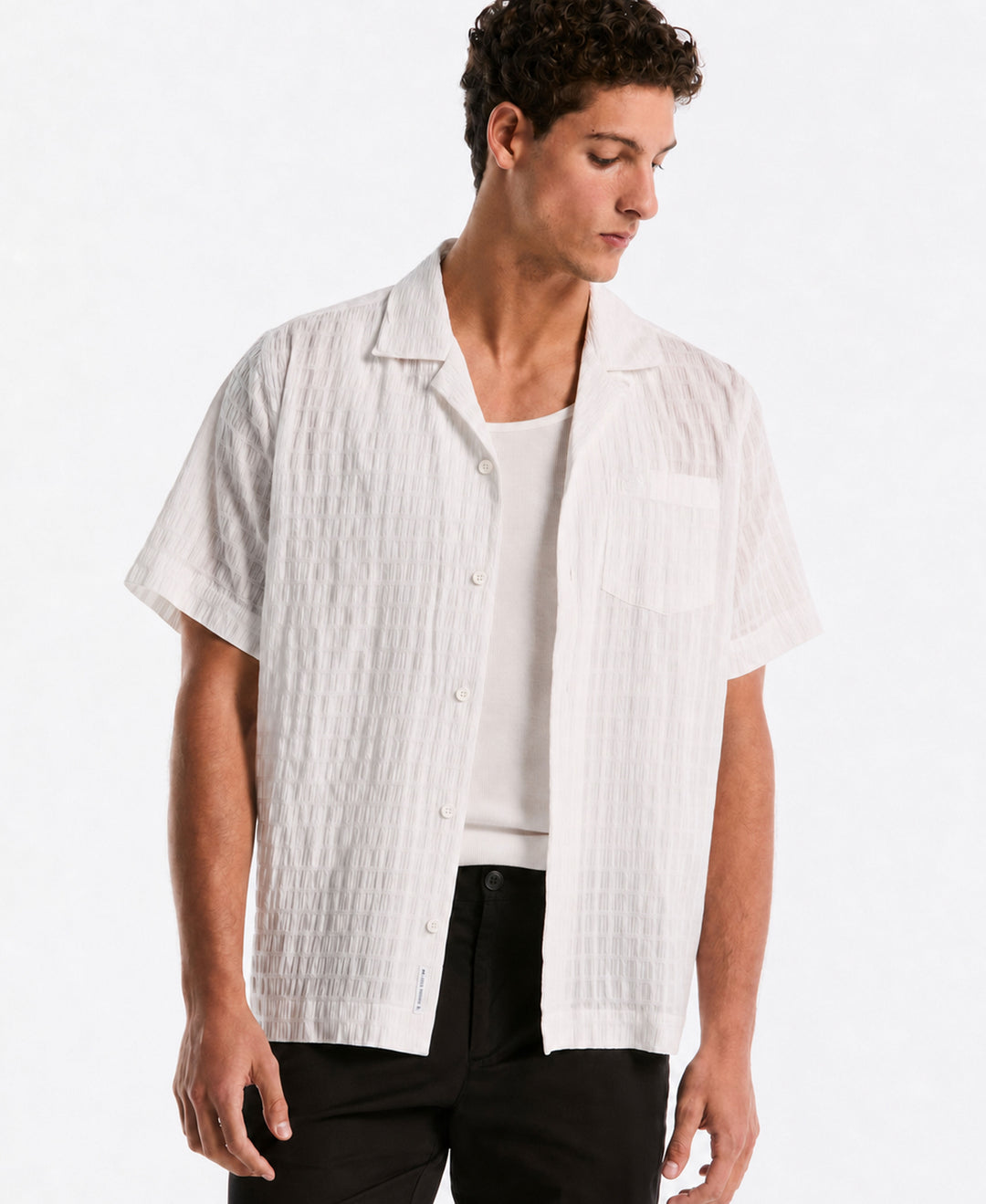 Seersucker Dobby Camp Shirt-Shirts-Original Penguin