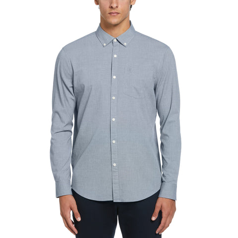 EcoVero Oxford Stretch Long Sleeve Shirt (Blue Wing Teal) 