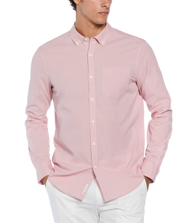 EcoVero Oxford Stretch Long Sleeve Shirt (Dusty Rose) 