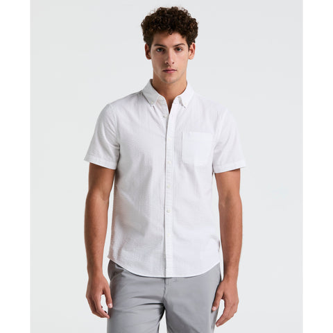 Seersucker Short Sleeve Shirt (Bright White) 