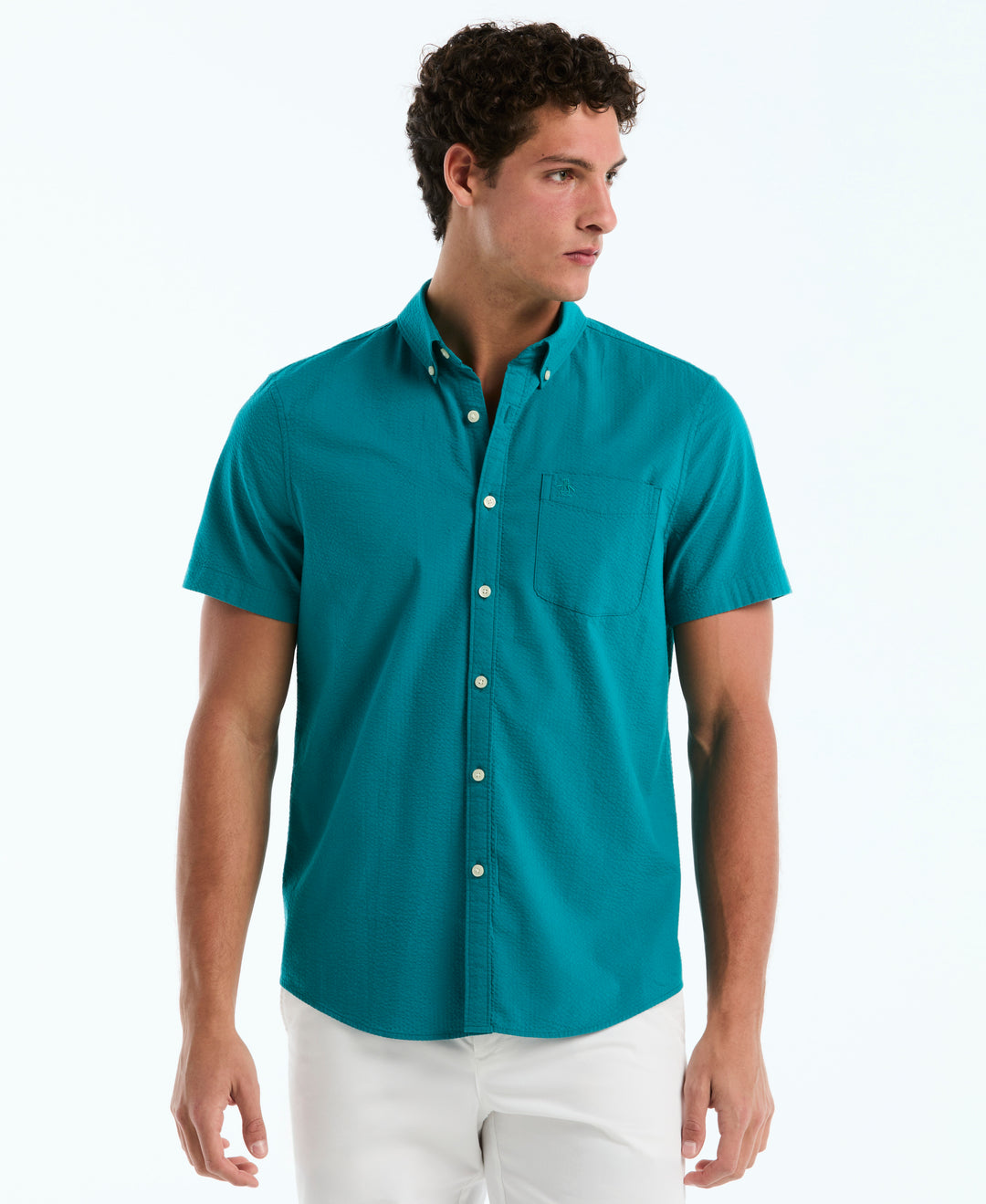 Seersucker Short Sleeve Shirt (Deep Lake) 