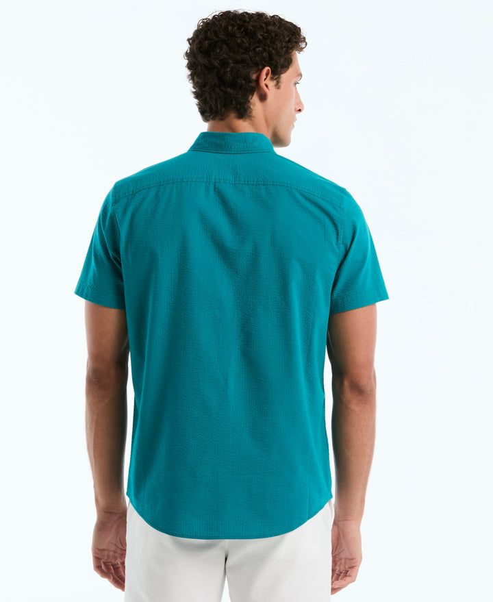 Seersucker Short Sleeve Shirt (Deep Lake) 