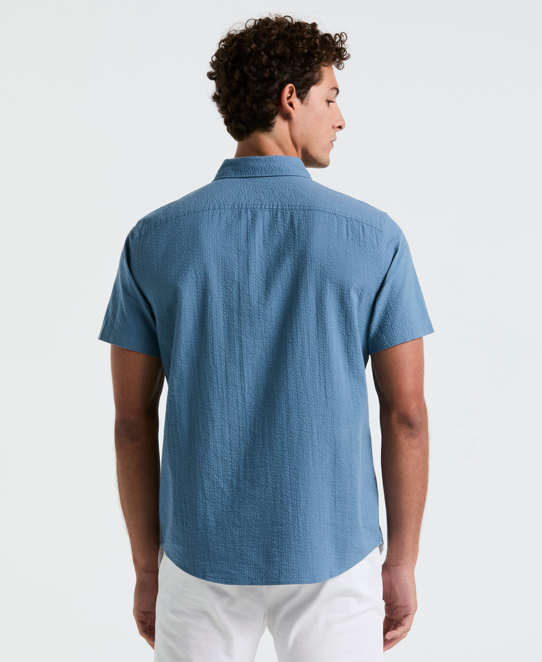 Seersucker Short Sleeve Shirt (Copen Blue) 