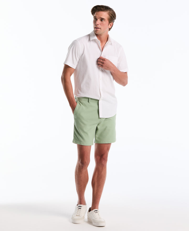 Seersucker Short Sleeve Shirt (Bright White) 