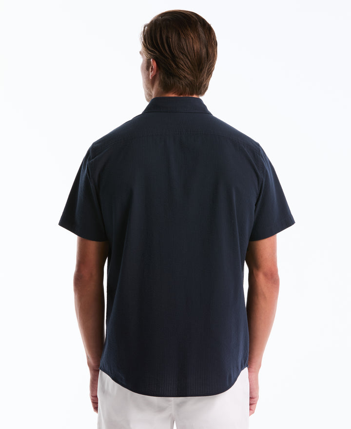 Seersucker Short Sleeve Shirt (Dark Sapphire) 