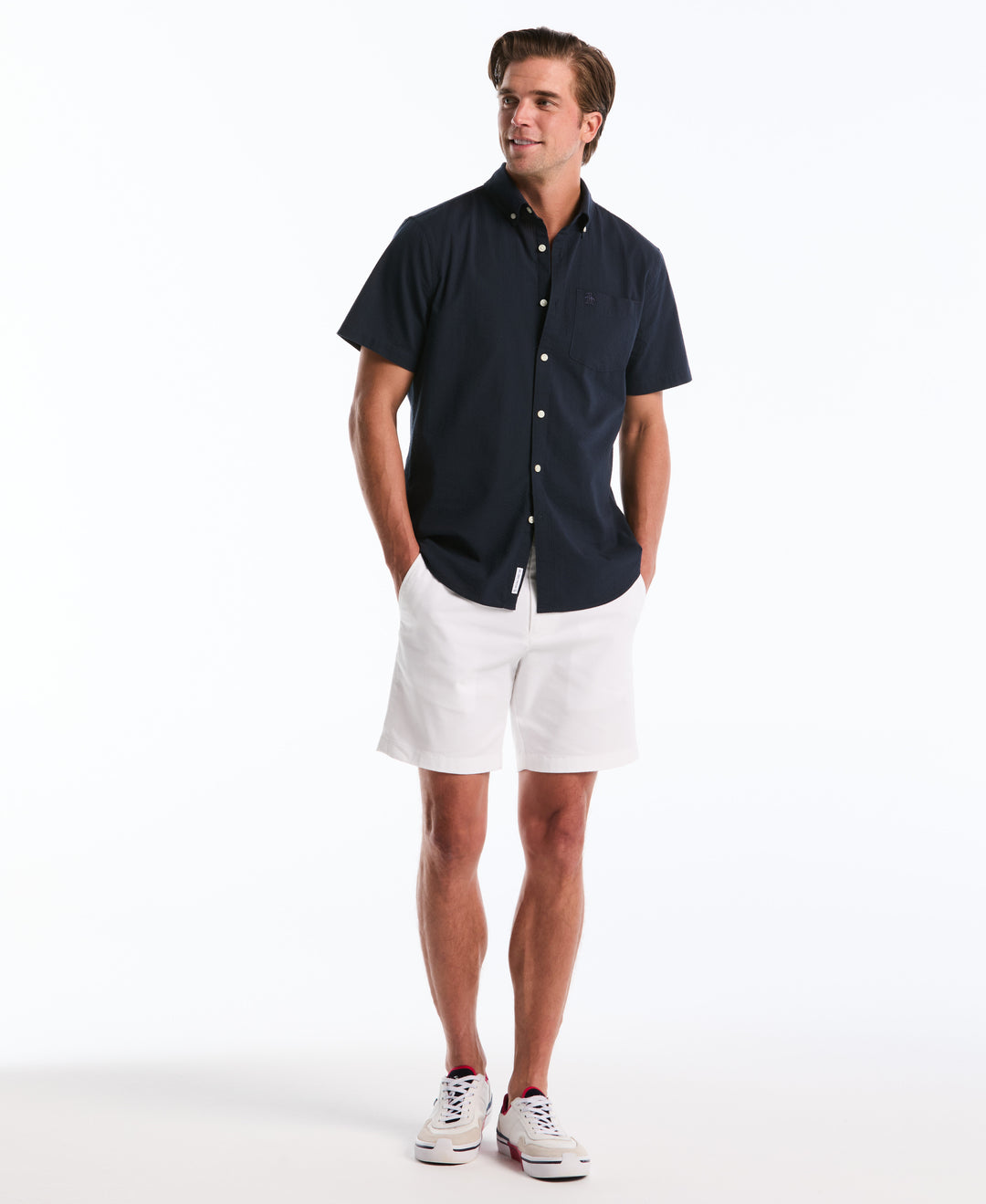Seersucker Short Sleeve Shirt (Dark Sapphire) 