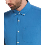 Seersucker Solid Color Shirt (Vallarta Blue) 