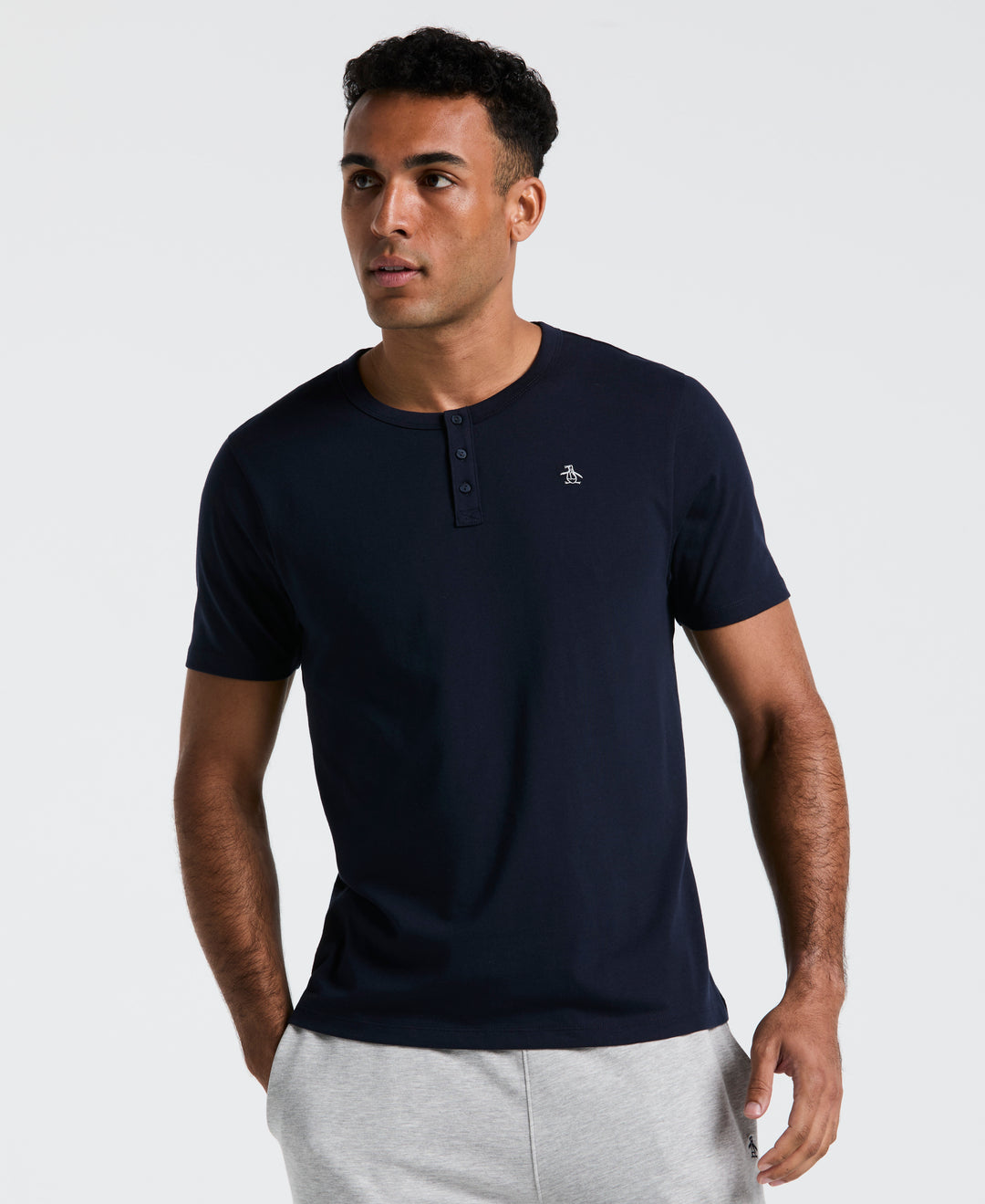 Short Sleeve Henley Tee (Dark Sapphire) 