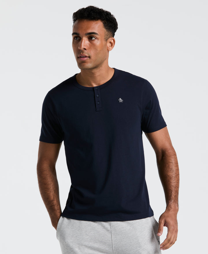 Short Sleeve Henley Tee (Dark Sapphire) 