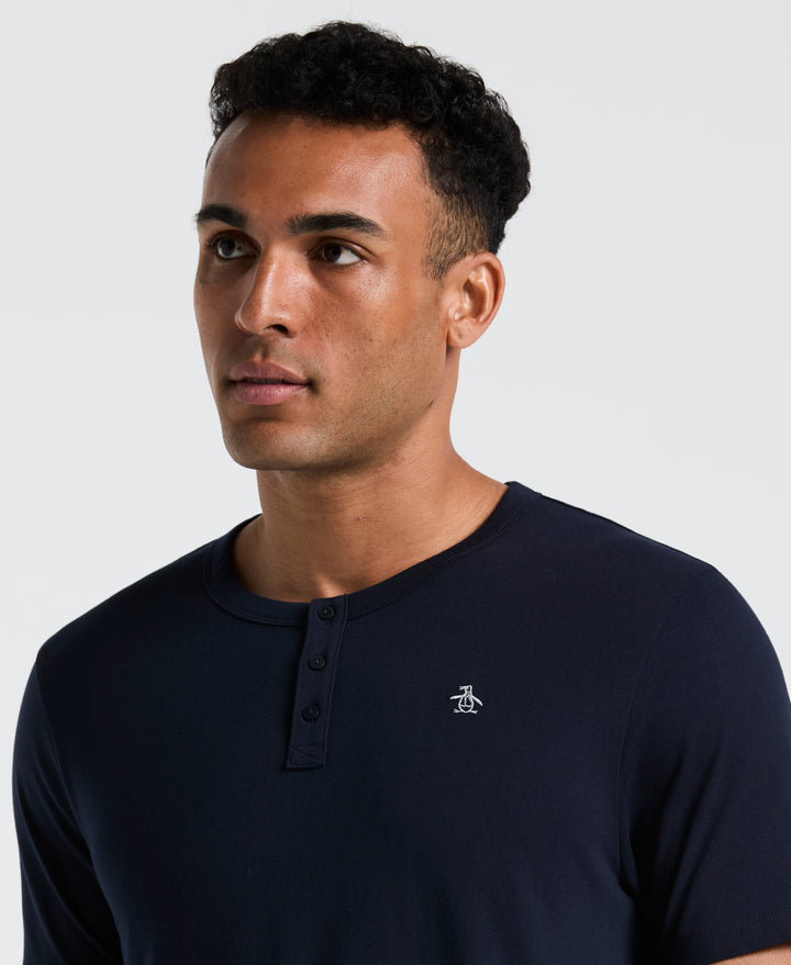 Short Sleeve Henley Tee (Dark Sapphire) 
