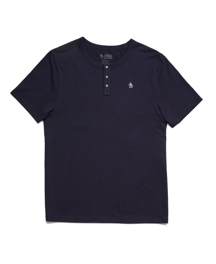 Short Sleeve Henley Tee (Dark Sapphire) 