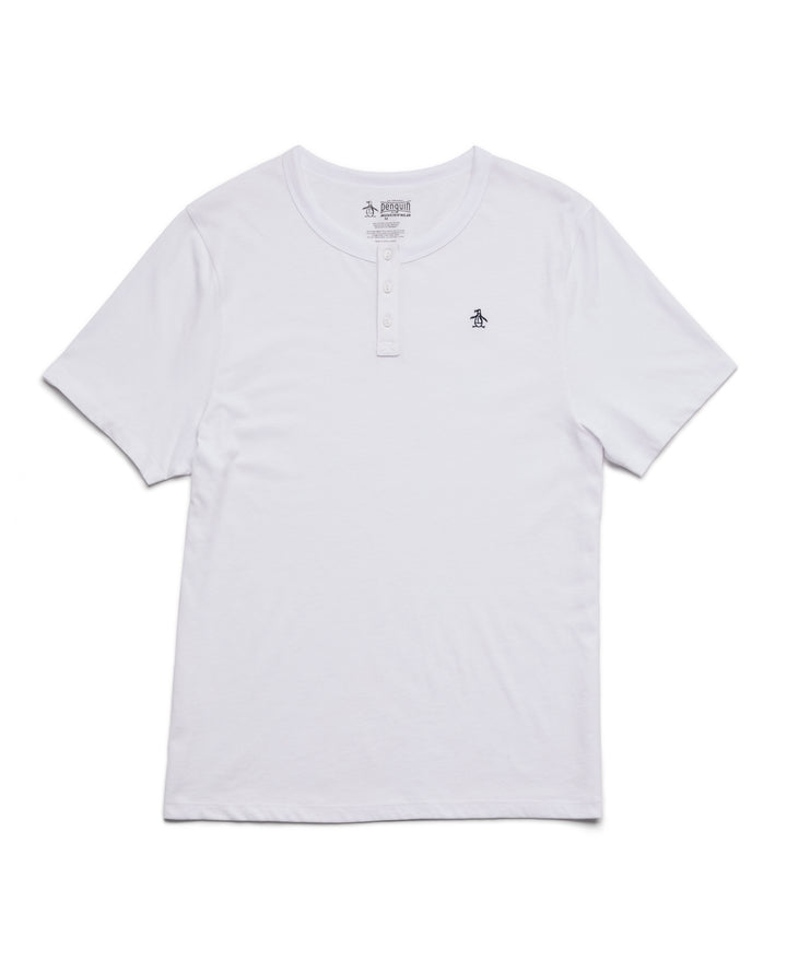 Short Sleeve Henley Tee (Bright White) 