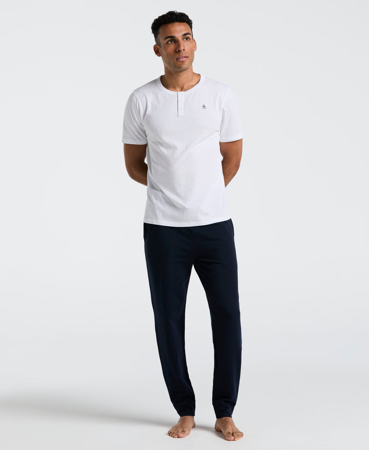 Short Sleeve Henley Tee (Bright White) 
