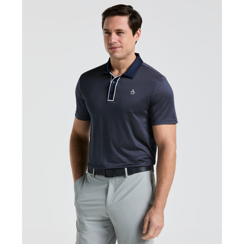 Short Sleeve Stripe Polo (Black Iris) 
