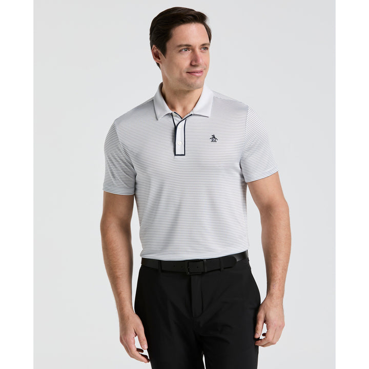 Short Sleeve Xlt Golf Shirts PGA Tour Shirt Mens XLT Gray Striped Golf Polo Pro Series Short