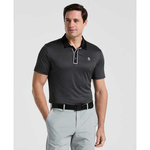Short Sleeve Stripe Polo (Caviar) 