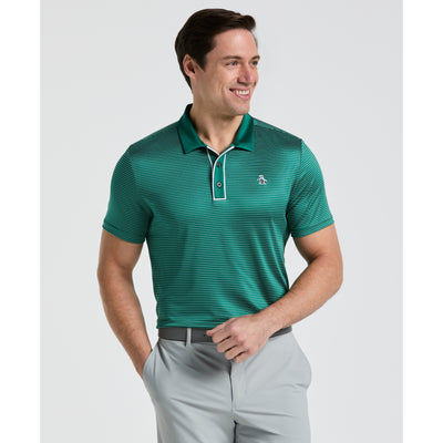 Short Sleeve Stripe Polo (Galapagos Green) 